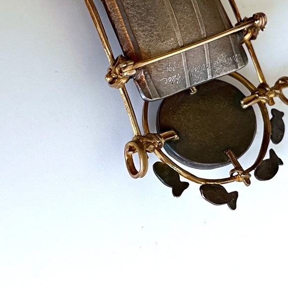 Carolyn Morris Bach Brooch Pendant Sterling Silver and 18K Gold - Picture 13 of 15